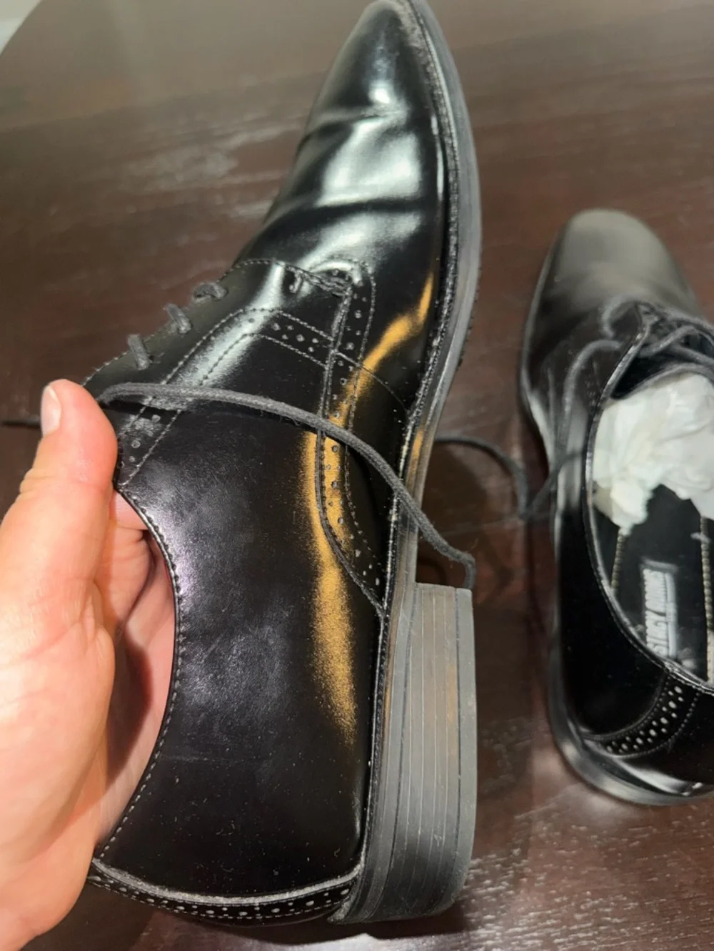 Stacy Adams Sleep resistant Classic‎ Men's Black Leather Lace-Up Dress Shoes
